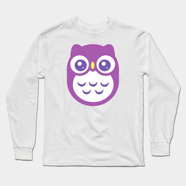 Purple Violet Cute baby Owl Long Sleeve T-Shirt by ClaudiaRinaldi